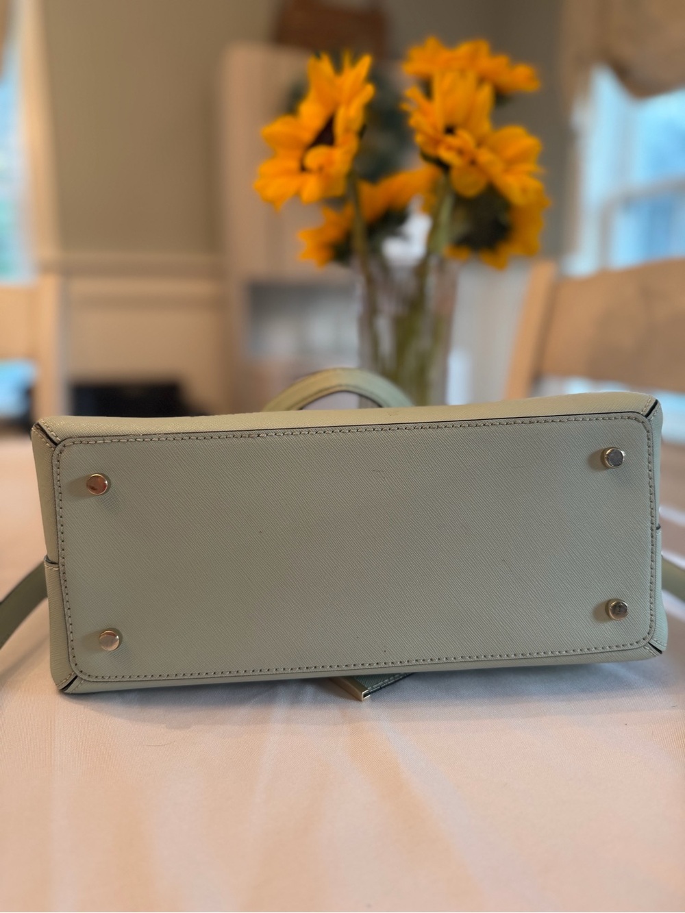 Kate Spade New York Mint Green Saffiano Leather Satchel Crossbody EUC - Picture 3 of 7